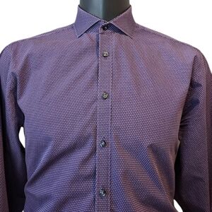 BRUNN & Stengade purple button front shirt sz 16 1/2
